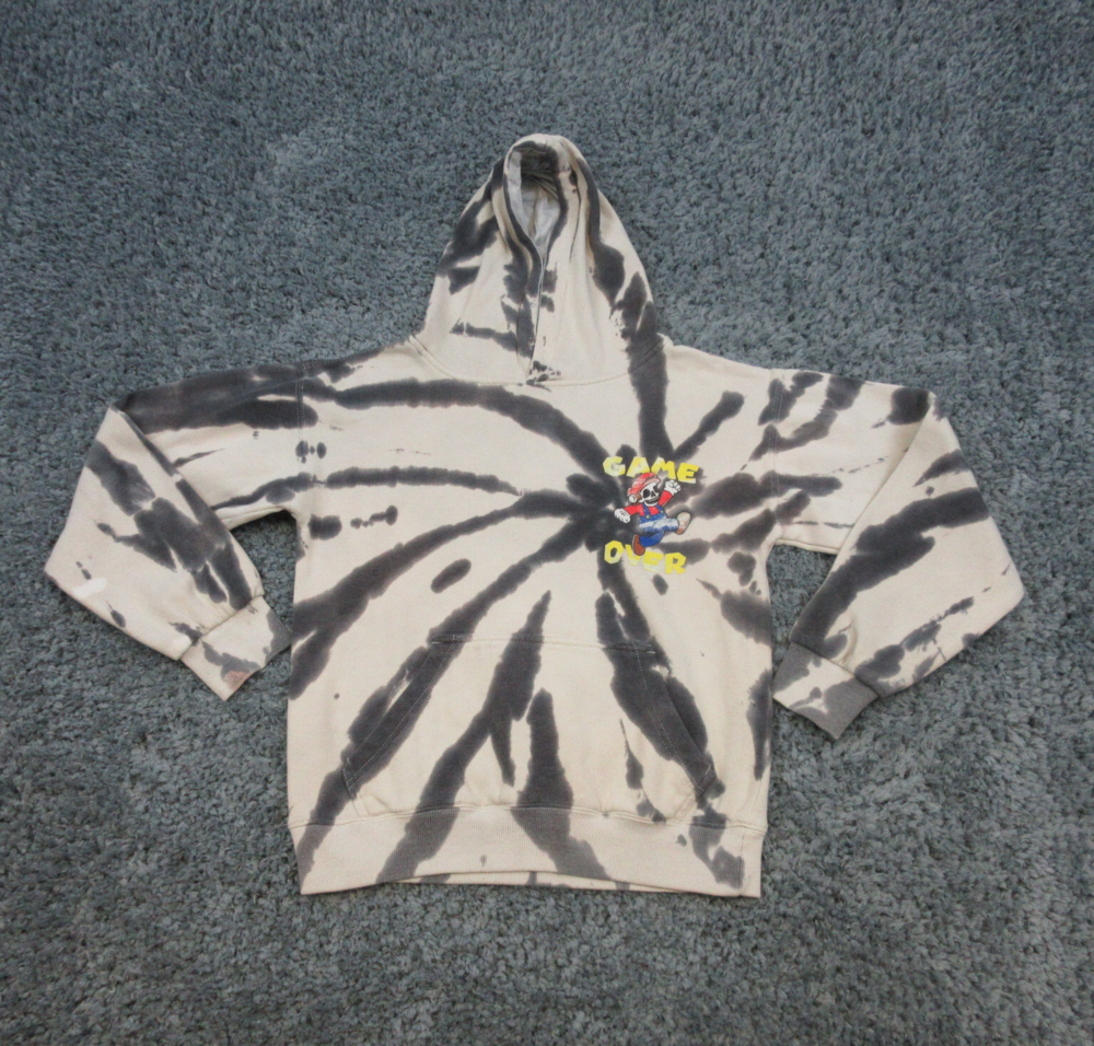 A**holes Live Forever Hoodie Mens Small Beige Black Game Over Long Sleeve '